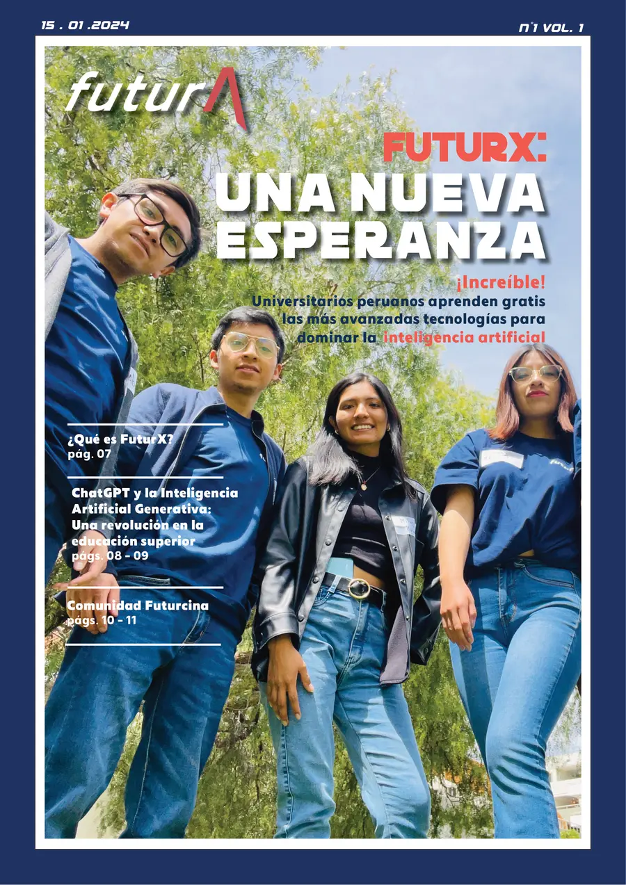 Portada de la revista futurA número 1, con el titular futurX, una nueva esperanza.
